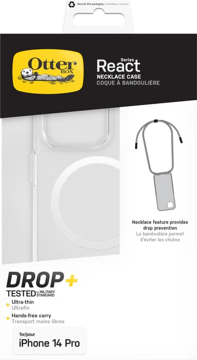 OtterBox React Necklace iPhone 14 Pro MagSafe suojakuori (läpinäkyvä)