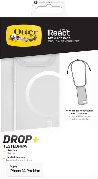 OtterBox React Necklace iPhone 14 Pro Max MagSafe suojakuori (kirkas)