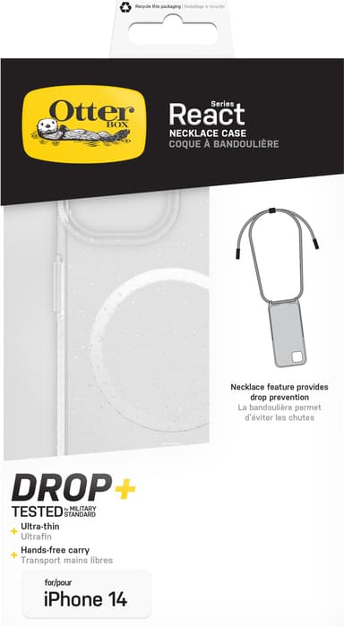 OtterBox React Necklace iPhone 14 MagSafe suojakuori (läpinäkyvä)