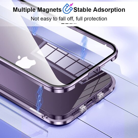 Telefonfodral fullt kameraskydd dubbelsidigt härdat glas anti-spion Musta iPhone 11 Pro