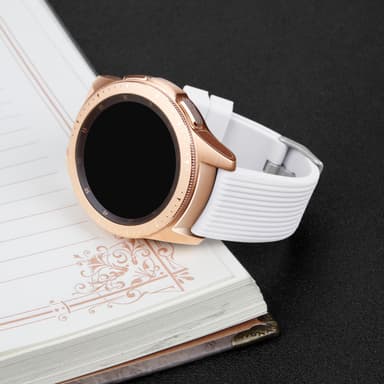 Samsung Galaxy Watch-46 rakt silikonarmband Valkoinen