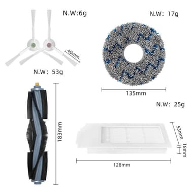 Vakuumersättningstillbehörssats Ecovacs T10 Turbo
