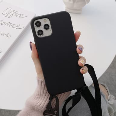 TPU-puhelinkotelo kaulanauhalla Musta iPhone 13 Pro Max