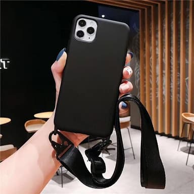 TPU-puhelinkotelo kaulanauhalla Musta iPhone 13 Pro Max