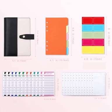 A6 Macaron hand budget kontobok Musta
