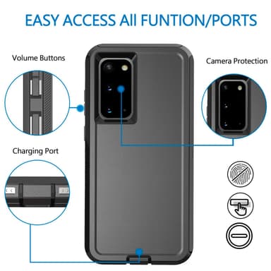 Telefonfodral med bältesklämma droppsäkert, dammsäkert, vattentåligt Musta Samsung S23 Plus