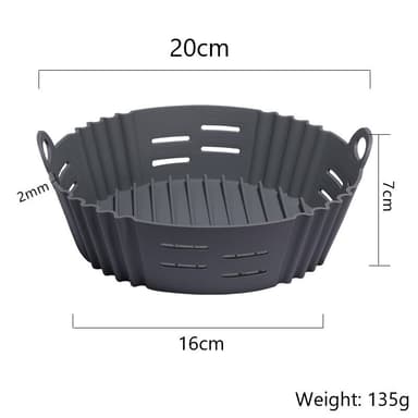Air Fryer silikongryta 20x7x16CM Harmaa