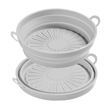 Rund luftfritös silikonform 19 cm / 7,5 tum 2-pack Harmaa