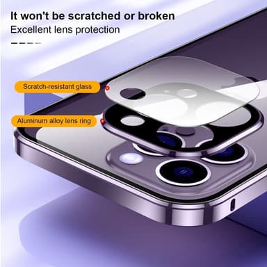 Telefonfodral fullt kameraskydd dubbelsidigt härdat glas anti-spion Hopea iPhone 14 Pro Max