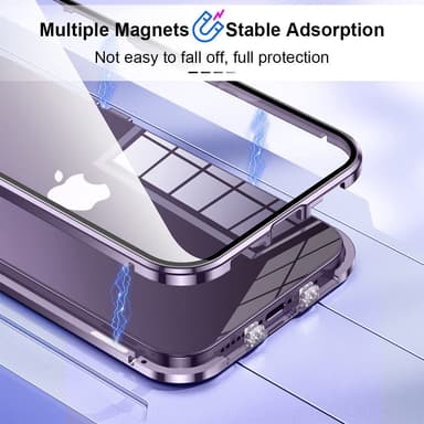 Telefonfodral fullt kameraskydd dubbelsidigt härdat glas anti-spion Musta iPhone14 Plus