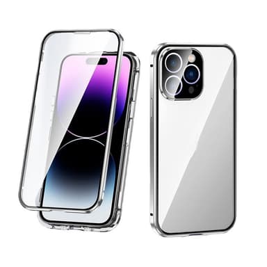 Telefonfodral fullt kameraskydd dubbelsidigt härdat glas anti-spion Hopea iPhone 14 Pro Max
