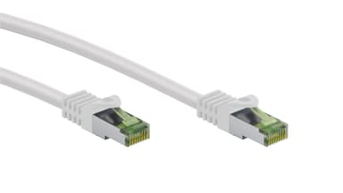 Goobay RJ45 patch-kaapeli CAT 8.1 S/FTP raakakaapelilla, AWG 26, valkoinen