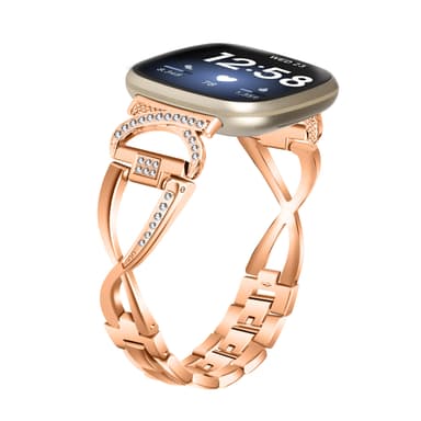 Bling zirkoniseoksesta valmistettu rannekoru Ruusukulta Fitbit Versa3 / Fitbit Versa 4