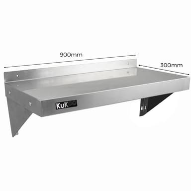 2 x KuKoo Ruostumattomasta Teräksestä 900mm x 300mm Hyllyt