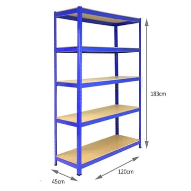 Monster Racking T-Rax Vahva Varastointihylly, Sininen, 120cm L, 45cm S