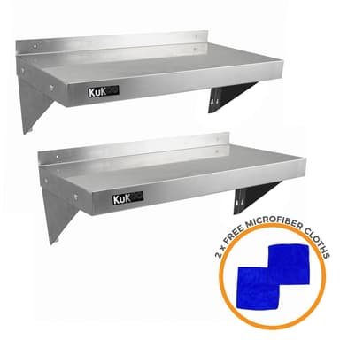 2 x KuKoo Ruostumattomasta Teräksestä 900mm x 300mm Hyllyt