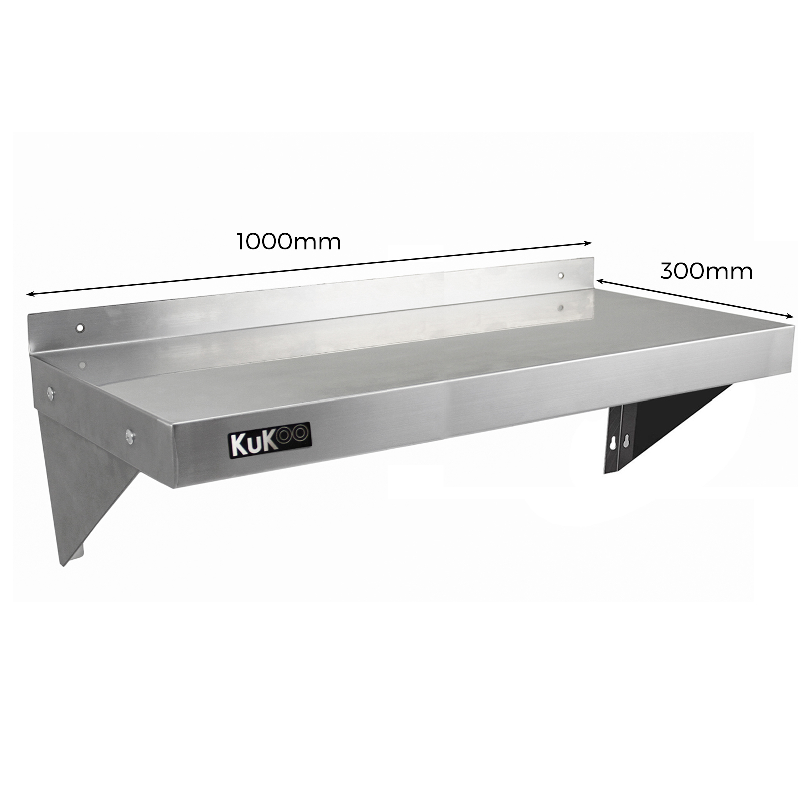 2 x KuKoo Ruostumattomasta Teräksestä 1000mm x 300mm Hyllyt