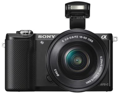 Sony A5000 järjestelmäkamera + 16-50mm PZ (musta)