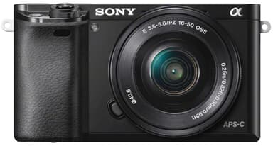 Sony A6000 järjestelmäkamera + 16-50mm PZ (musta)