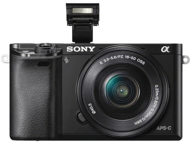 Sony A6000 järjestelmäkamera + 16-50mm PZ (musta)