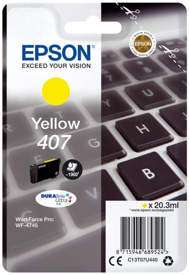 Epson DuraBrite Ultra 407 Yellow mustekasetti