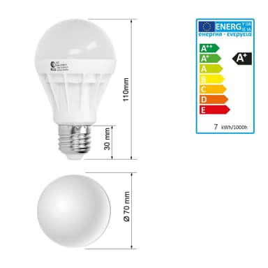 10 kpl 7W E27 LED-lamppu hehkulamppu lamppu energiansäästölamppu lamppu lämmin