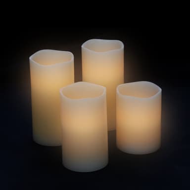 5 x LED-kynttilät kaukosäätimellä 4 aidon vahan setti