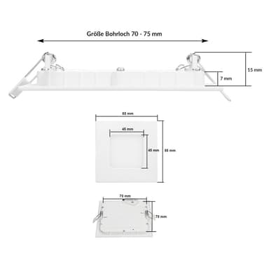 ECD: Germany 8-pack LED uppovalaisin 3W - paneeli Katto Valaisimet Ultraslim -
