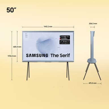 Samsung 50" LS01B The Serif 4K QLED älytelevisio (2023/sininen)