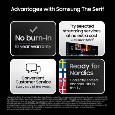 Samsung 50" LS01B The Serif 4K QLED älytelevisio (2023/valkoinen)