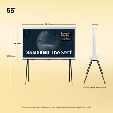 Samsung 55" LS01B The Serif 4K QLED älytelevisio (2023/valkoinen)