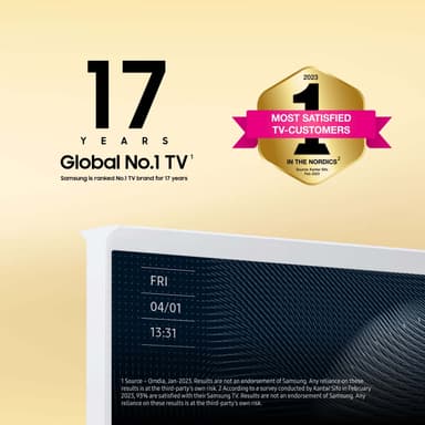 Samsung 55" LS01B The Serif 4K QLED älytelevisio (2023/valkoinen)
