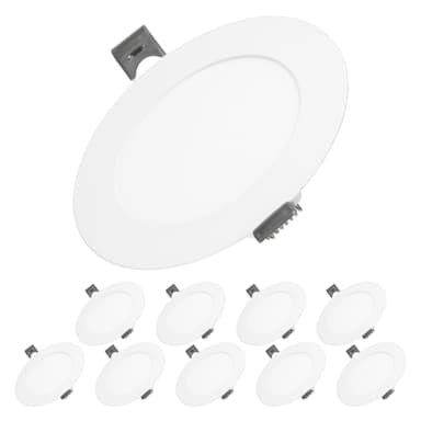 ECD Germany 10er Pack LED Panel Einbaustrahler 6W ersetzen 35W Halogen - Flach
