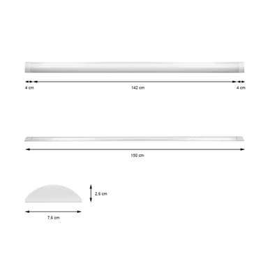LED-kattovalaisin 45W, 150 cm, viileän valkoinen