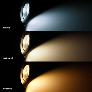 ECD Germany 2-pack LED uppovalaisin COB 7W 230 - hopea - alumiini - Ø 105 mm -