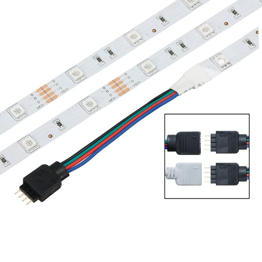 LED-nauhasarja 1 m RGB - 30 LEDiä per metri sis. virtalähteen ja suuren