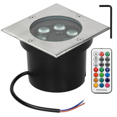 8 x 5W LED upotettu lattiavalaisin kulmikas RGBW -kulmavalo