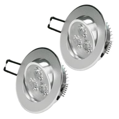 ECD Germany 2er Pack LED upotettava valonheitin 3W 230V 226 Lumen