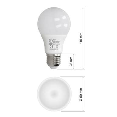 ECD Germany 6-pack E27 LED-lamppu 7W - korvaa 45W hehkulampun - viileän