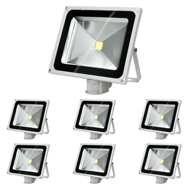 7 x LED-valonheitin + tunnistin 50W viileä valkoinen