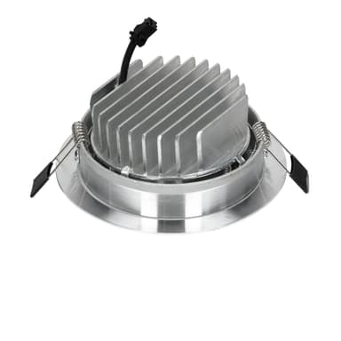 ECD Germany 2-pack LED uppovalaisin COB 7W 230 - hopea - alumiini - Ø 105 mm -