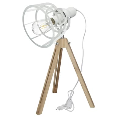 Pöytävalaisin Ø 20 cm E27 pistorasia valkoinen metalli Vintage/Retro