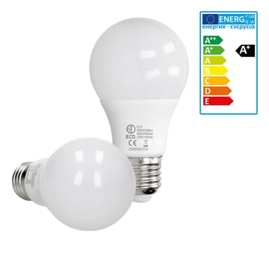 ECD Germany 10 kpl E27 LED-lamppu 9W - korvaa 60W hehkulampun - lämmin valkoinen