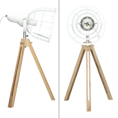 Pöytävalaisin Ø 20 cm E27 pistorasia valkoinen metalli Vintage/Retro