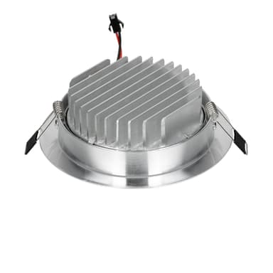 ECD Germany 12-pakkaus LED uppovalaisin COB 12W 230V - hopea - alumiini - Ø 135
