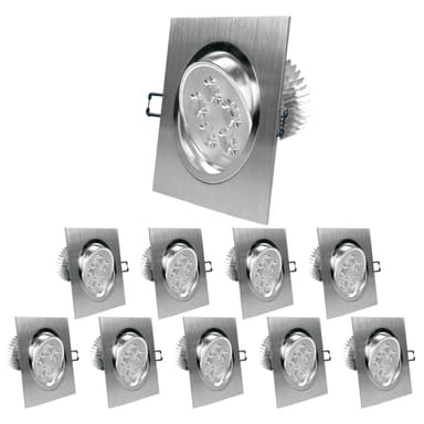 ECD Germany 10er Pack LED upotettava valaisin 5W 230V - kulmikas - 355 Lumen -