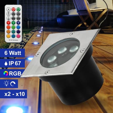 4 x 5W LED upotetut lattiavalaisimet kulmikas RGBW