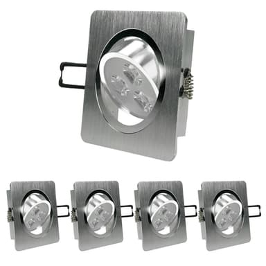 ECD Germany 5er Pack LED upotettava valonheitin 3W 230V 255 Lumen
