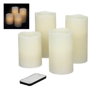 5 x LED-kynttilät kaukosäätimellä 4 aidon vahan setti