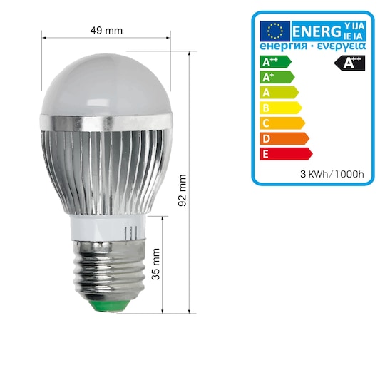 6 x LED-lamppu RGB E27 3W + kaukosäädin + kaukosäädin